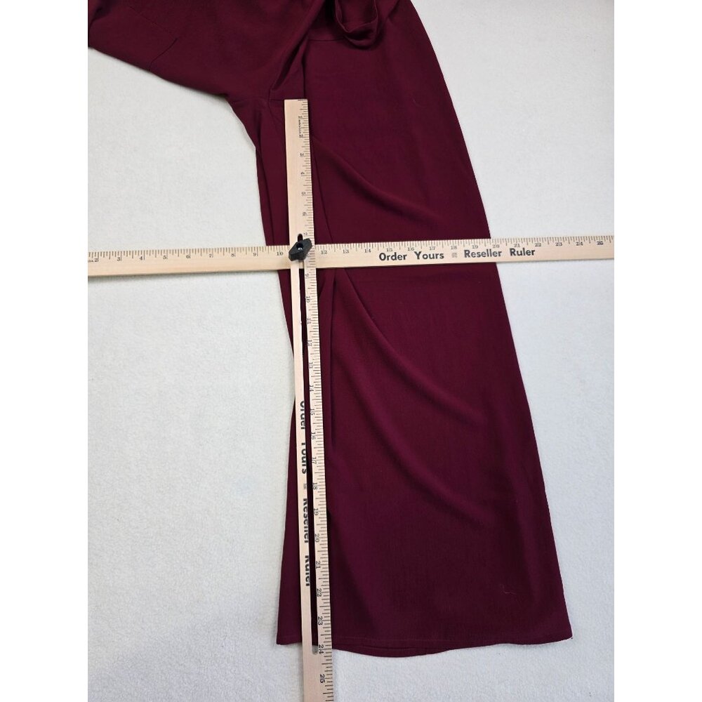 Red BKE Buckle Burgundy Wide-Leg Overalls With Adjustable Straps Small - Picture 4 of 5
